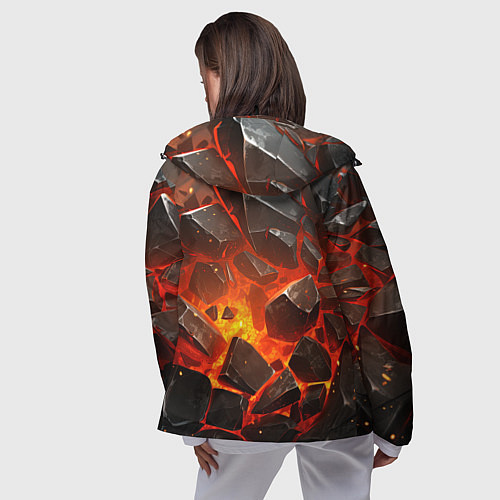 Женская ветровка Летящие черные камни после взрыва / 3D-Черный – фото 4