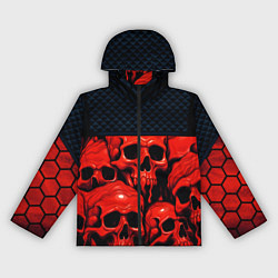 Женская ветровка Расплавленные красные черепа стёжка