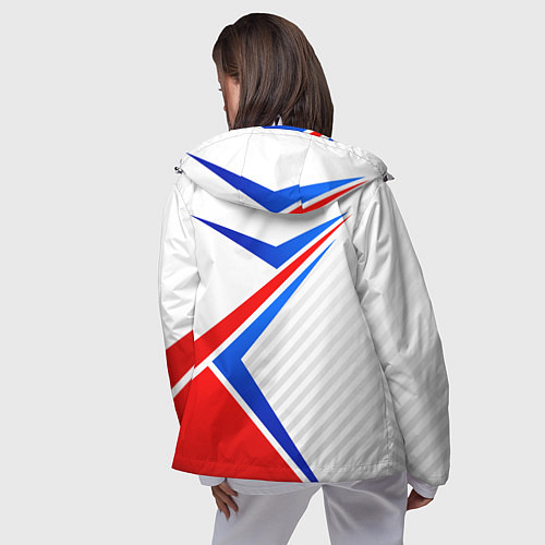 Женская ветровка Герб РФ - классические цвета флага / 3D-Белый – фото 4