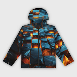 Ветровка с капюшоном женская Темные плитки в лаве, цвет: 3D-черный