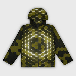 Ветровка с капюшоном женская Гексагональная броня, цвет: 3D-черный