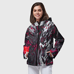 Ветровка с капюшоном женская Адская броня, цвет: 3D-черный — фото 2