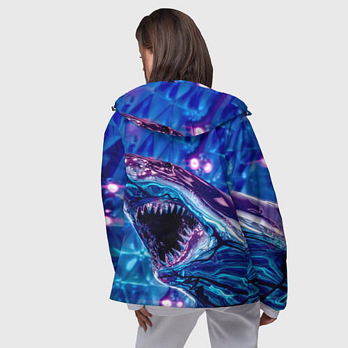 Женская ветровка Фиолетовая акула / 3D-Черный – фото 4