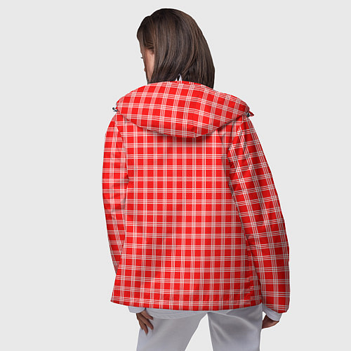 Женская ветровка Красно-белый клетчатый / 3D-Белый – фото 4