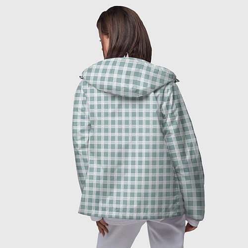 Женская ветровка Серо-зелёный клетчатый / 3D-Белый – фото 4