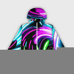 Ветровка с капюшоном женская Неоновая экспрессивная абстракция, цвет: 3D-белый