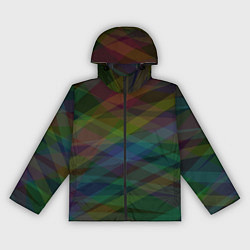 Ветровка с капюшоном женская Разноцветные полосы на тёмном, цвет: 3D-черный