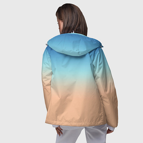 Женская ветровка Сине-бежевый градиент / 3D-Белый – фото 4