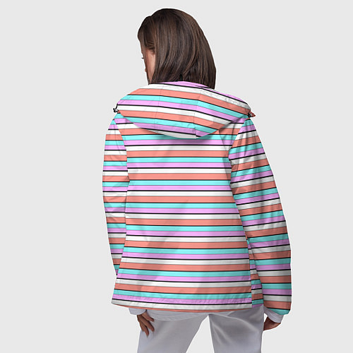 Женская ветровка Полосатый оранжевый / 3D-Черный – фото 4
