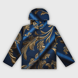 Женская ветровка Лепнина узоры золотистые на синем фоне