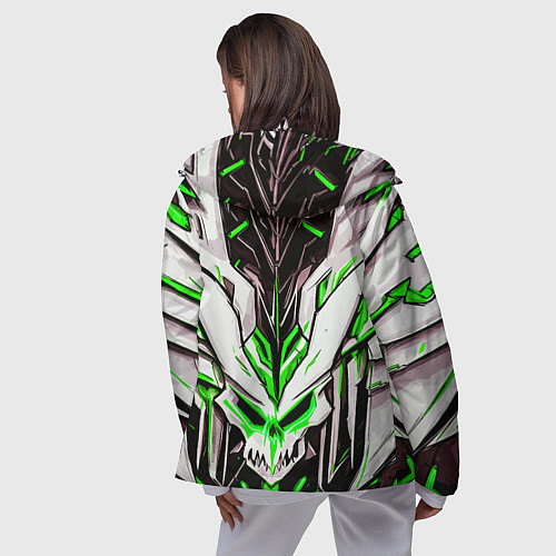 Женская ветровка Зелёный адский череп / 3D-Белый – фото 4
