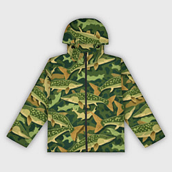 Женская ветровка Камуфляж рыболова - рыба щука