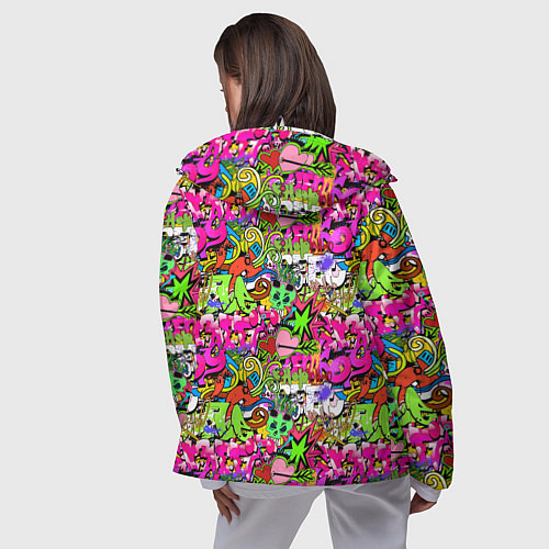 Женская ветровка Hip Hop Graffiti / 3D-Белый – фото 4