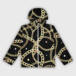 Женская ветровка Золотые цепи на черном - ювелирные украшения патте