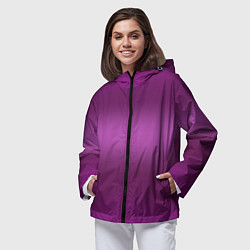 Ветровка с капюшоном женская Темный сливовый с переливом, цвет: 3D-черный — фото 2