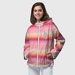 Ветровка с капюшоном женская Рука-Вещь: текстура свитера Энид из сериала Уэнсде, цвет: 3D-белый — фото 2