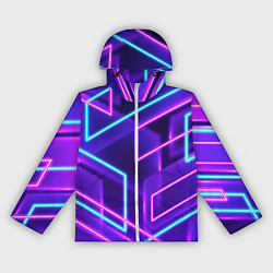 Ветровка с капюшоном женская Neon Geometric, цвет: 3D-белый