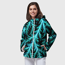Ветровка с капюшоном женская Разряды электричества Tie Dye, цвет: 3D-белый — фото 2