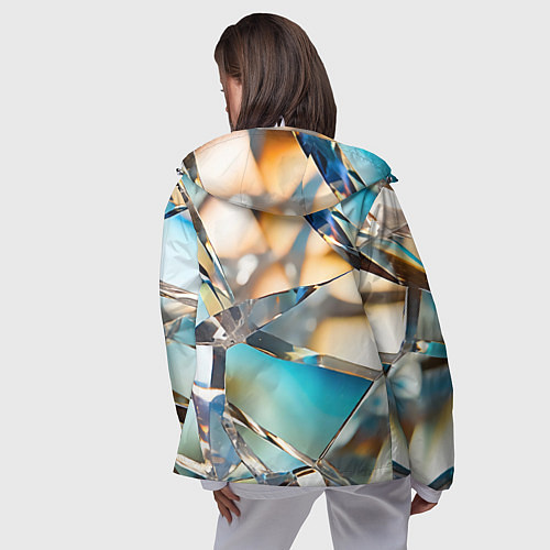 Женская ветровка Грани стеклянного камня / 3D-Белый – фото 4