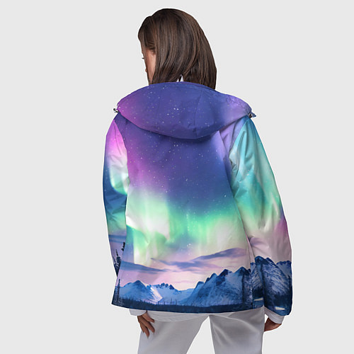 Женская ветровка Северное сияние на природе ai art / 3D-Белый – фото 4