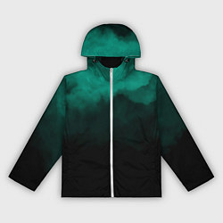 Женская ветровка Зелёный туман на чёрном