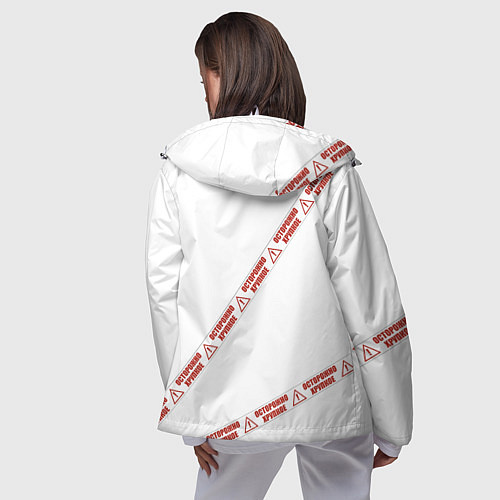 Женская ветровка Осторожно хрупкое / 3D-Белый – фото 4