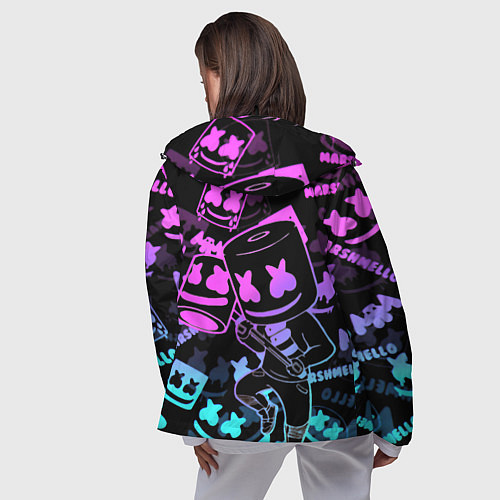 Женская ветровка Marshmello neon pattern / 3D-Черный – фото 4