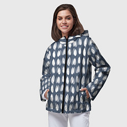 Ветровка с капюшоном женская Падающие капли воды, цвет: 3D-черный — фото 2