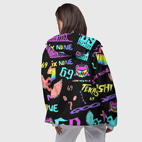 Женская ветровка 6ix9ine logo rap bend / 3D-Белый – фото 4