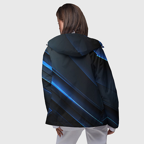 Женская ветровка Темно-синий абстрактный фон абстракция / 3D-Белый – фото 4