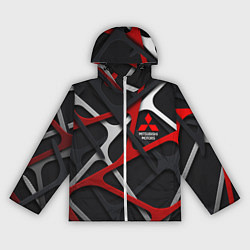 Ветровка с капюшоном женская Mitsubishi - texture, цвет: 3D-белый