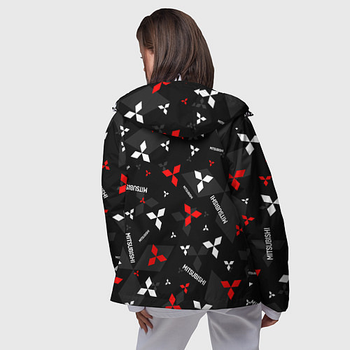 Женская ветровка Mitsubishi - logo pattern / 3D-Белый – фото 4