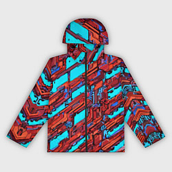 Женская ветровка Красные фрагменты на голубом фоне