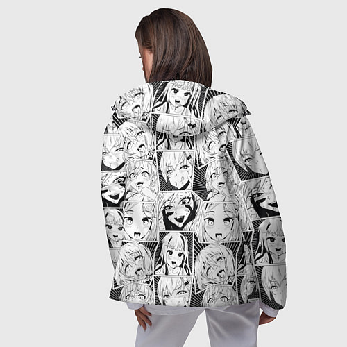 Женская ветровка Ahegao узор / 3D-Черный – фото 4