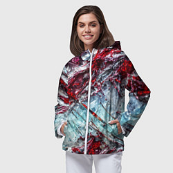 Ветровка с капюшоном женская Лёд и кровь, цвет: 3D-белый — фото 2
