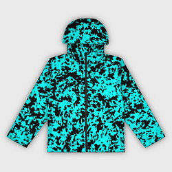 Женская ветровка Пятнистый яркий чёрно-голубой