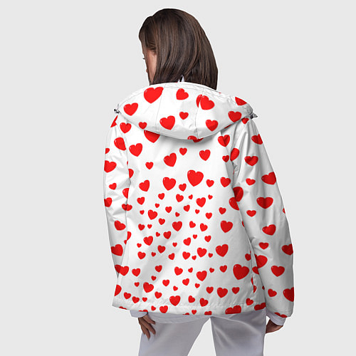 Женская ветровка Любовь паттерн сердца / 3D-Белый – фото 4