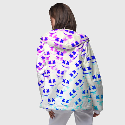 Женская ветровка Marshmello pattern neon / 3D-Белый – фото 4