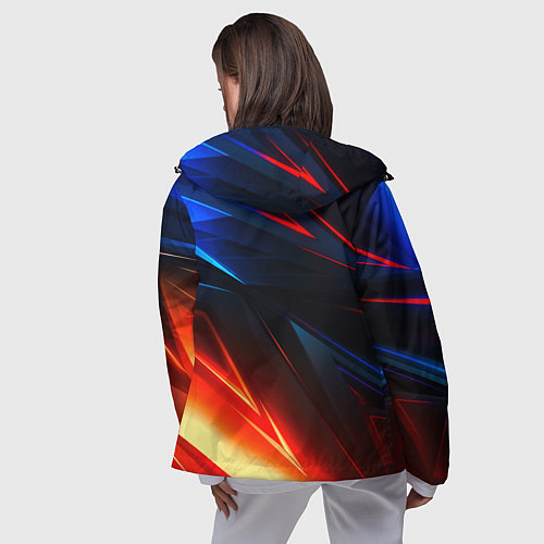 Женская ветровка Geometry stripes neon steel / 3D-Черный – фото 4