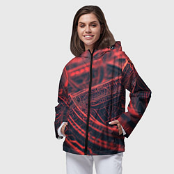 Ветровка с капюшоном женская Раскаленные линии, цвет: 3D-черный — фото 2