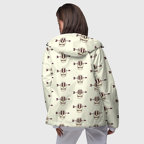 Женская ветровка Узор из пробитого стрелой черепа / 3D-Черный – фото 4