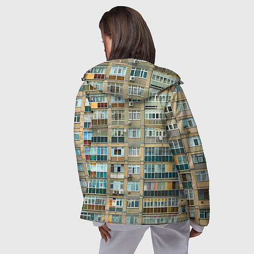 Женская ветровка Панельный дом / 3D-Черный – фото 4