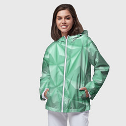 Ветровка с капюшоном женская Объемные пирамидки, цвет: 3D-белый — фото 2