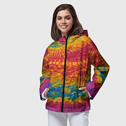 Ветровка с капюшоном женская Тай-даечка, цвет: 3D-черный — фото 2