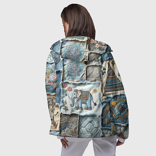 Женская ветровка Пэчворк из Тайланда / 3D-Черный – фото 4