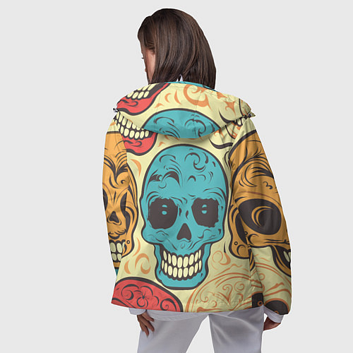 Женская ветровка Праздничные черепа / 3D-Белый – фото 4