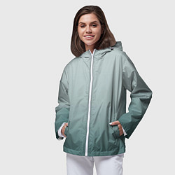 Ветровка с капюшоном женская Градиент светлый серо-бирюзовый, цвет: 3D-белый — фото 2