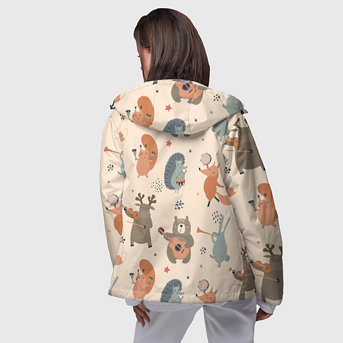 Женская ветровка Животные с инструментами / 3D-Черный – фото 4