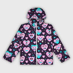 Женская ветровка Паттерн с арт сердцами