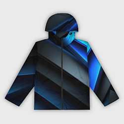 Женская ветровка Темная синяя стильная абстракция на черном фоне